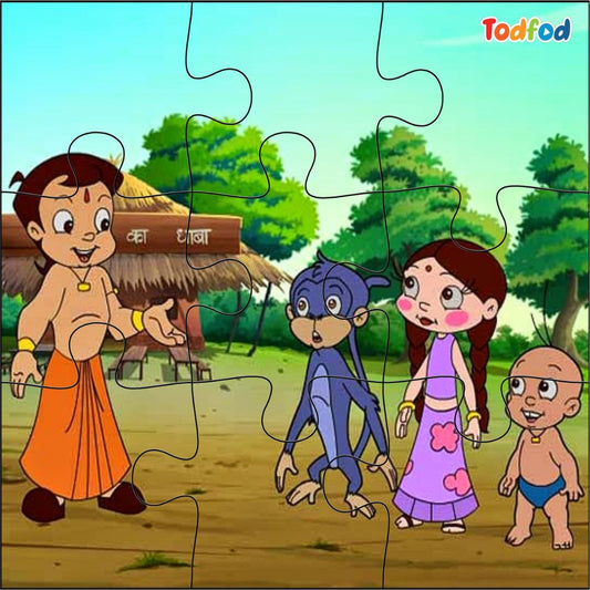 Todfod Wooden Chhota Bhim Board Puzzle & friend Anime Cartoon Characters For Kids 