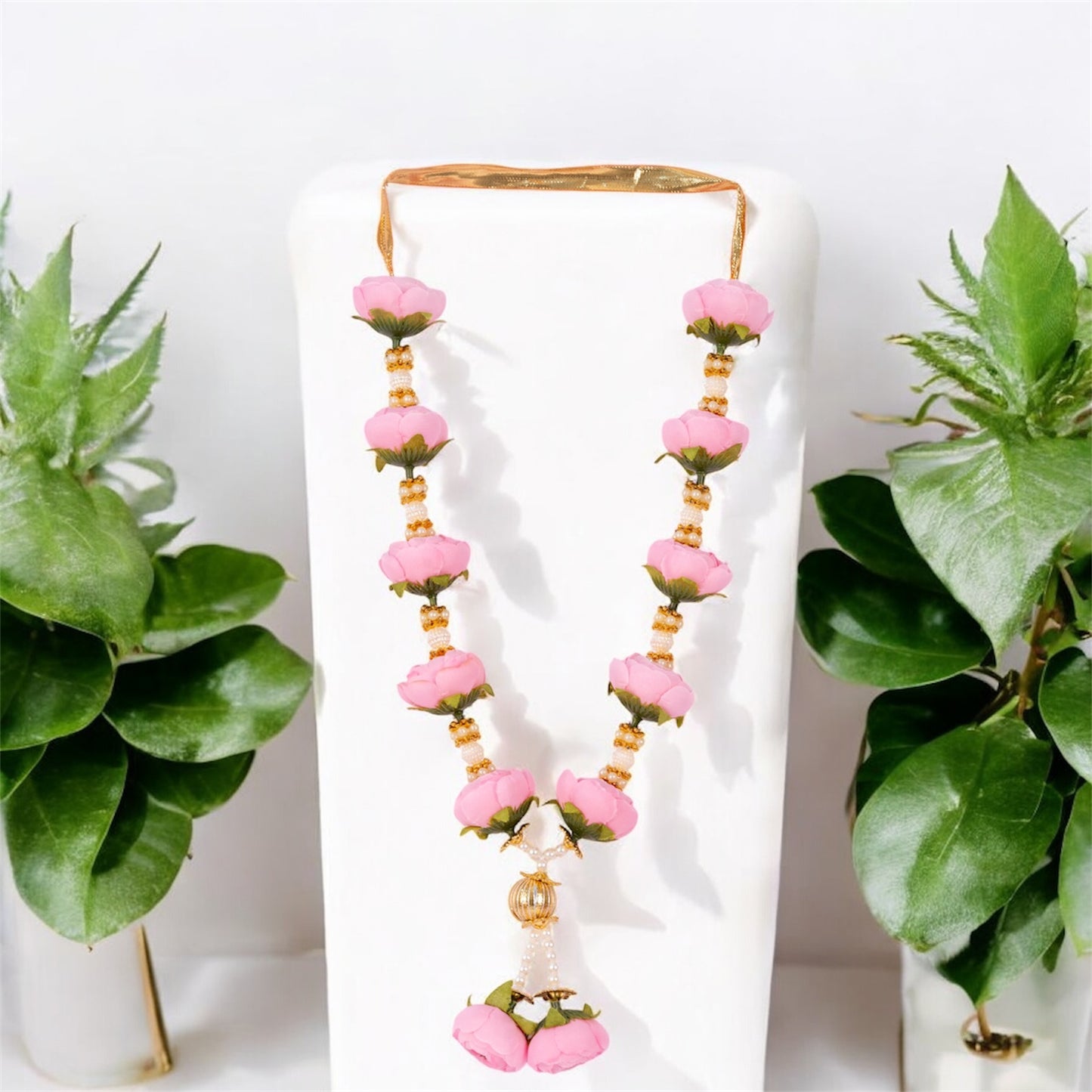 Smaran Pink Peony & Rose Artificial Floral Garland plastic Garland