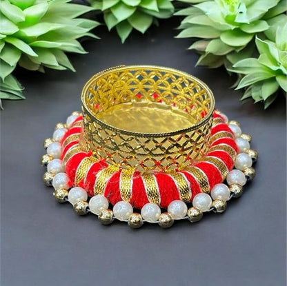 Red Round Diya Holder
