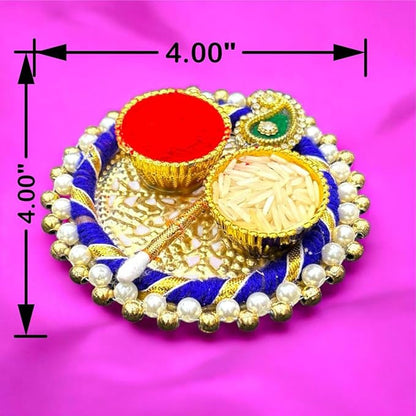 4 Inch KumKum Plate (Multicolour)