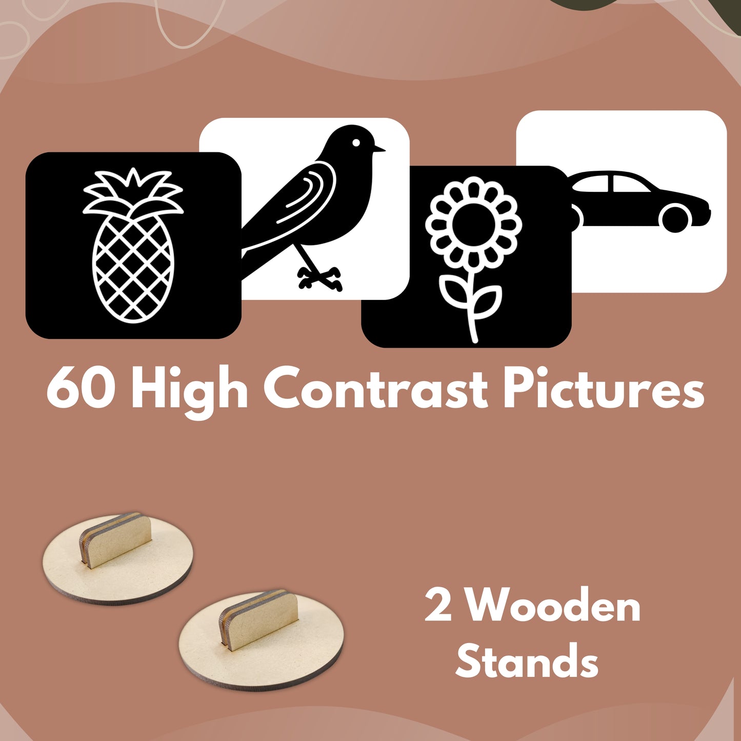 Todfod Baby Visual Card set of 60 High contrast pictures