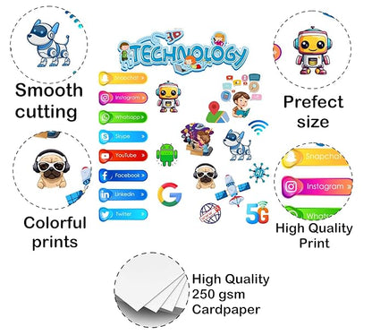 Promotional graphic of high-quality cardstock with features like smooth cutting, perfect size, colorful prints, and high quality print.