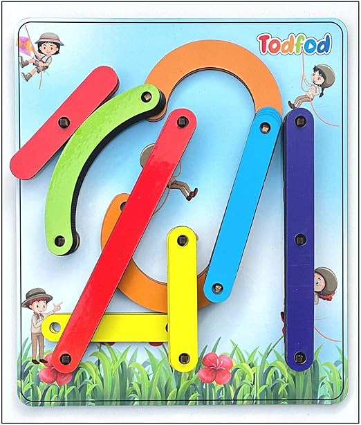 Colorful magnetic building toy set on a colorful background with 'Todfod' branding.