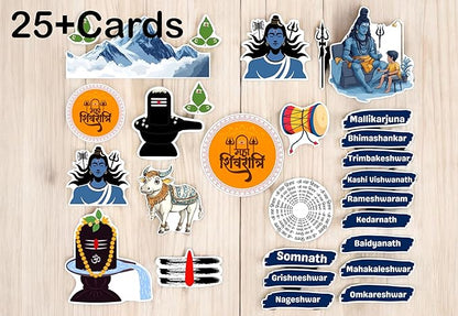 Collection of stickers with religious symbols and names on a wooden background