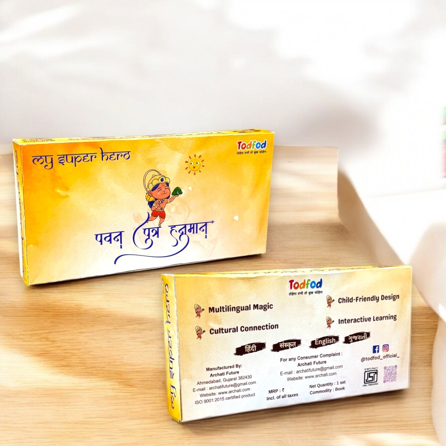 Todfod Divine Mantras Spiritual Learning Flashcards Set with Hindi and English Meaning & Todfod Hanuman Chalisa Pocket Book in 4 Languages (Hindi, English, Gujrati & Sanskrit)