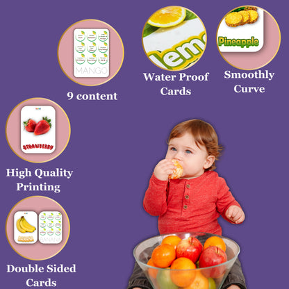 Todfod Re-writable Smart Knowledge Flash Cards for Kids, Educational Early Learning Toy for Toddlers, Preschool, Nursery, and Kindergarten (Alphabets , Animal & fruits)