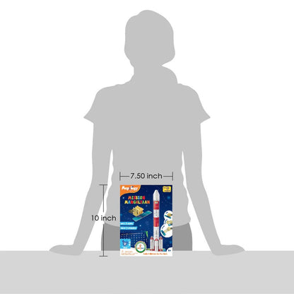 Model rocket kit with size measurement against a silhouette of a person