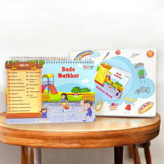 Todfod Bade Natkhat Montessori Velcro Learning Binder Book for Toddlers – Early Educational Activity Book for 2+ Years with Shapes, Colors, Numbers & More