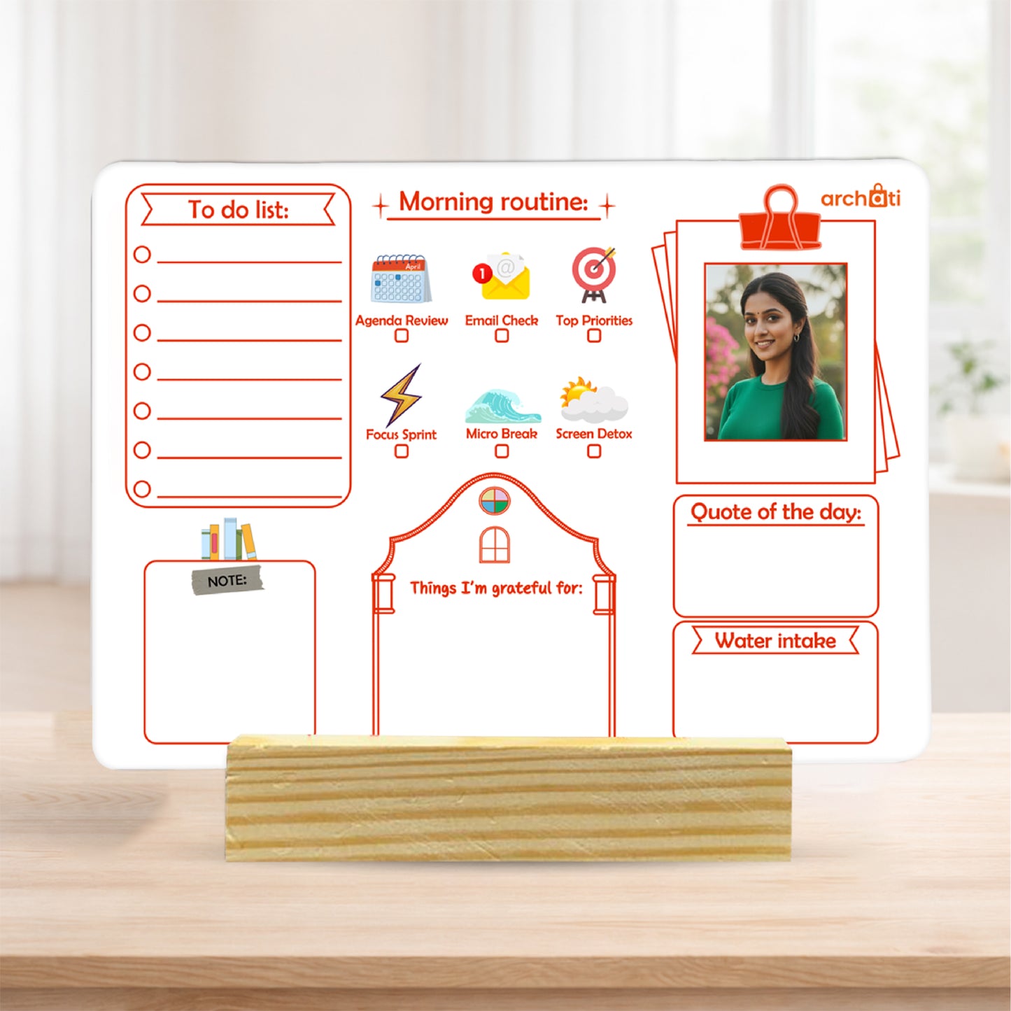 Archati Morning Routine Desk Planner Board – Your Daily Productivity Command Center