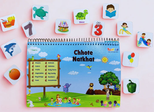 Todfod Chhote Natkhat All in One Early Learning Board Book with antibacterial coating For Kids to Learn All the Preschool Activities.