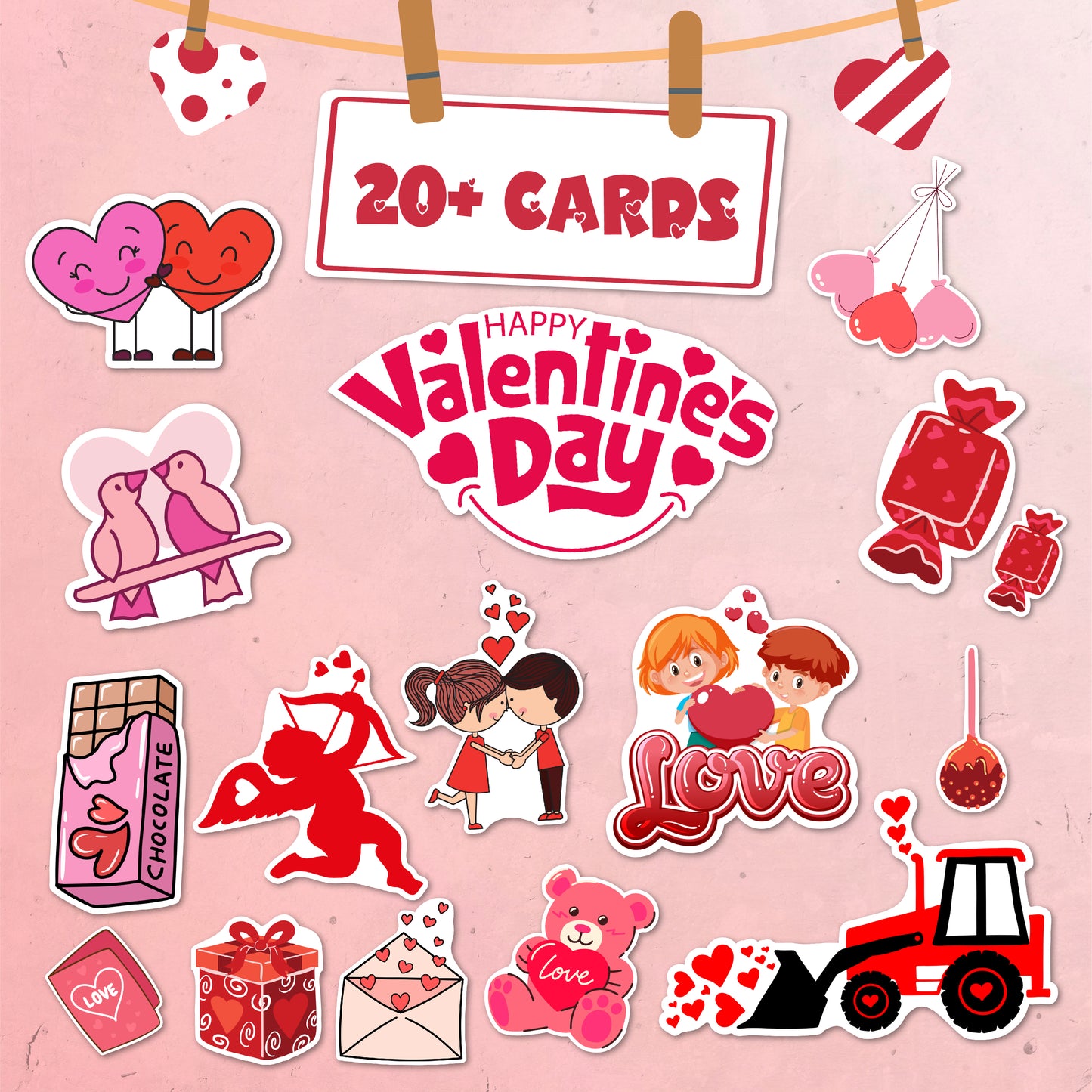 Todfod Valentine's Day Baby Photography Props Kit|20+ Romantic Photo Booth Props and Decorations for Valentine’s Party, Baby Photoshoot, Anniversary, and More