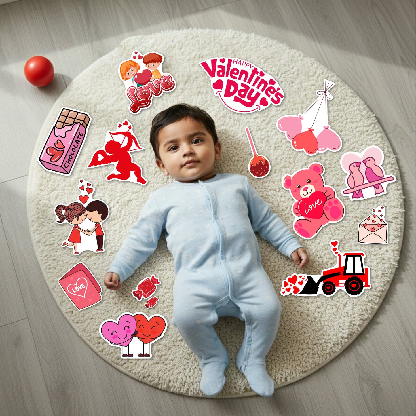 Todfod Valentine's Day Baby Photography Props Kit|20+ Romantic Photo Booth Props and Decorations for Valentine’s Party, Baby Photoshoot, Anniversary, and More