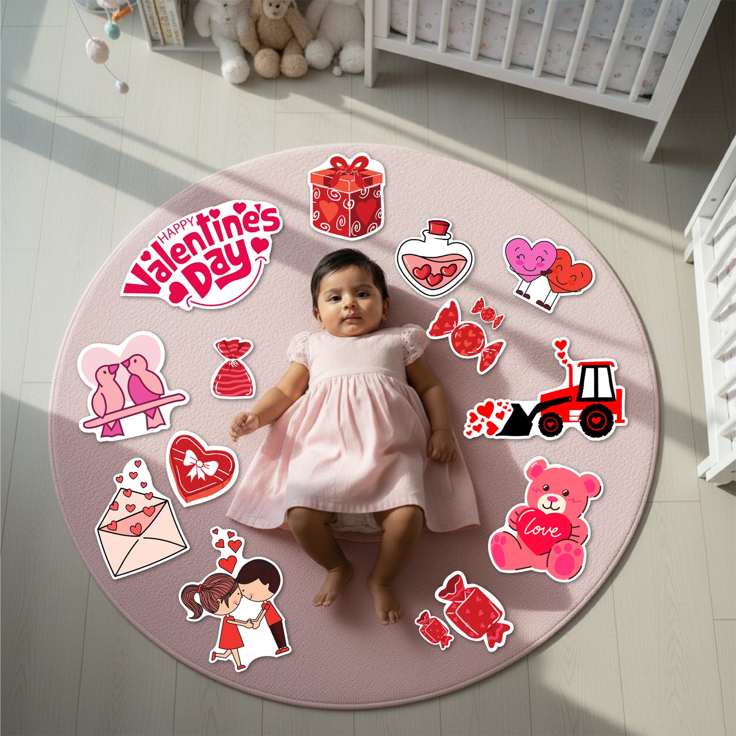 Todfod Valentine's Day Baby Photography Props Kit|20+ Romantic Photo Booth Props and Decorations for Valentine’s Party, Baby Photoshoot, Anniversary, and More