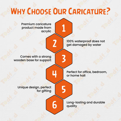 Personalized Corporate Caricature Desk Trophy – Custom Executive Figurine with Name & Achievemen