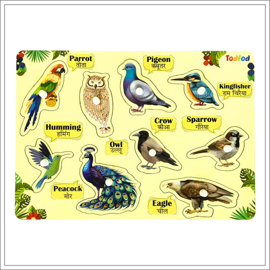 Todfod  Wooden Birds Puzzles for Kids | Educational Toy for The Kids Age 3 and Above| Boost Memory Skills 
