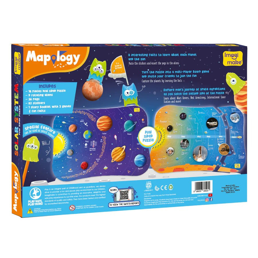 Mapology solar system educational toy packaging on a white background