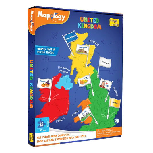 Mapology United Kingdom with Capitals