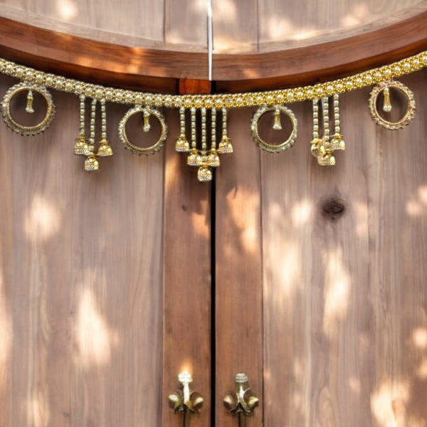 Smaran Traditional White Moti Beads Handmade Door Hanging/Bandarwal/Toran for Door, Traditional Bandarwal for Door for Home Decore Torans for Entrance Festival Diwali Decoration