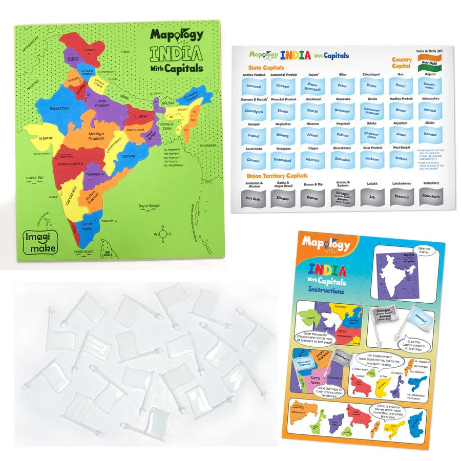 Mapology Ultimate Combo: India & World Map Puzzle, Solar System Puzzle & Monument of India Construction Set