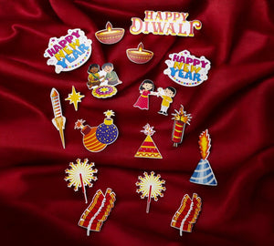 Todfod Diwali and New Year Theme Cards for Baby Photo shoot and Learning  (Set of 10)