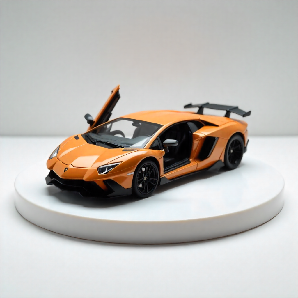 Todfod Lamborghini Die-Cast Model Car, 1:32 Scale, Black with Gold Accentsband Hood Pull Back Super Car with Openable Doors Sound and Light for Birthdays Gift Party Decorations (Lamborghini Black)