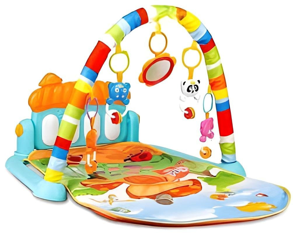 Todfod Baby Piano Fitness Rack Play Mat Gym & Fitness Rack With Hanging Rattles Piano Lid