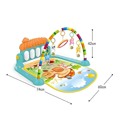 Todfod Baby Piano Fitness Rack Play Mat Gym & Fitness Rack With Hanging Rattles Piano Lid