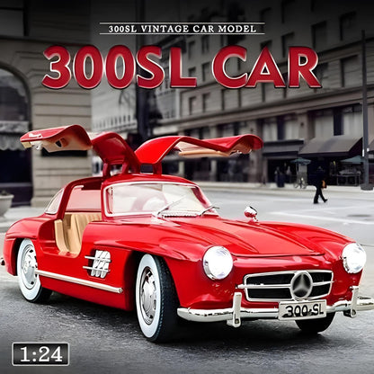 Todfod Vintage Mercedes-Benz 300 SL AMG Diecast Model Car (1:24 Scale, Red)