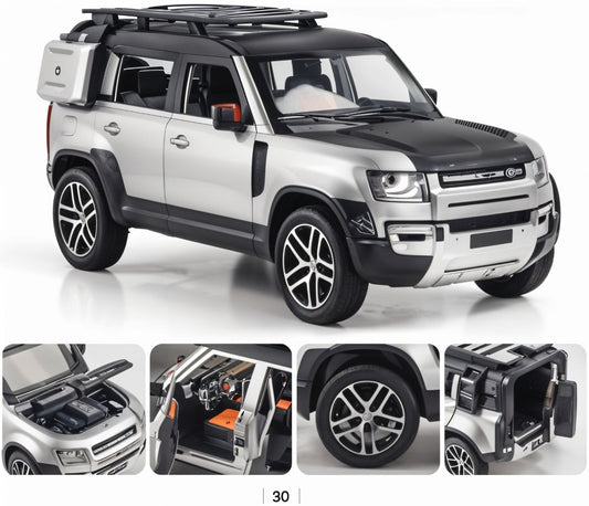 Todfod Remote Control SUV Car 1:16 Scale Die|Cast Metal Model with Opening Doors & Hood, LED Lights, Roof Rack, Realistic Green & White Design, Off|Road RC Toy for Kids & Adults
