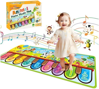 TodFod Musical Play Mat for Kid Activity Floor Mat with Piano Keyboard, Animal Sounds & Preloaded Melodies | Fun Learning Toy for Toddlers (1–4 Years)