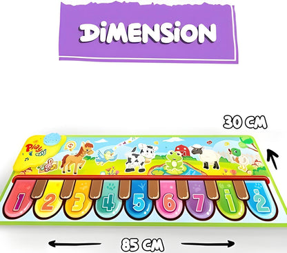 TodFod Musical Play Mat for Kid Activity Floor Mat with Piano Keyboard, Animal Sounds & Preloaded Melodies | Fun Learning Toy for Toddlers (1–4 Years)