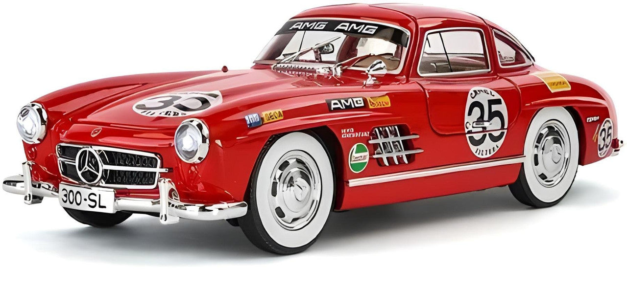 Todfod Vintage Mercedes-Benz 300 SL AMG Diecast Model Car (1:24 Scale, Red)