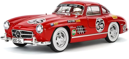Todfod Vintage Mercedes-Benz 300 SL AMG Diecast Model Car (1:24 Scale, Red)
