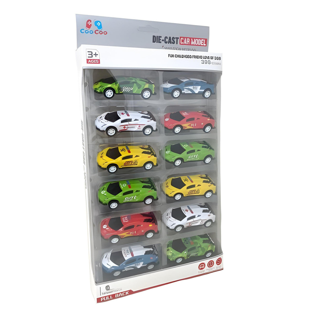 Todfod Die-Cast Metal Racing Car Toy Set – 12-in-1 Multicolor Collection