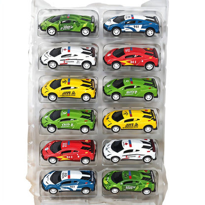 Todfod Die-Cast Metal Racing Car Toy Set – 12-in-1 Multicolor Collection