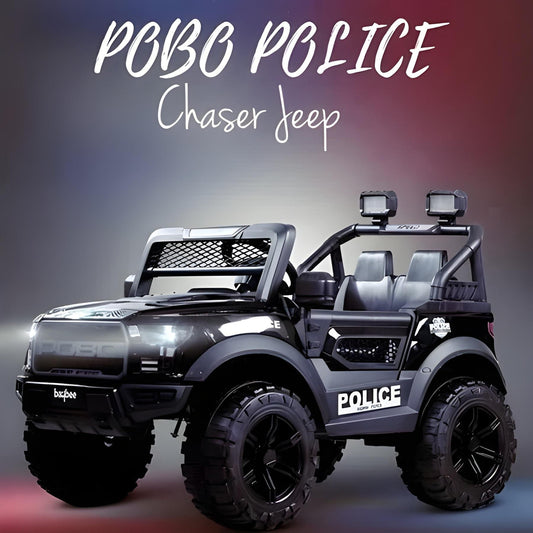 Todfod Battery Operated Ride|On Jeep for Kids – 12V Rechargeable Big Size Electric Car Jeep with Music, Lights, Remote Control, Swing Mode, Safety Seat Belt (Dark Black, Ages 2–6 Years)
