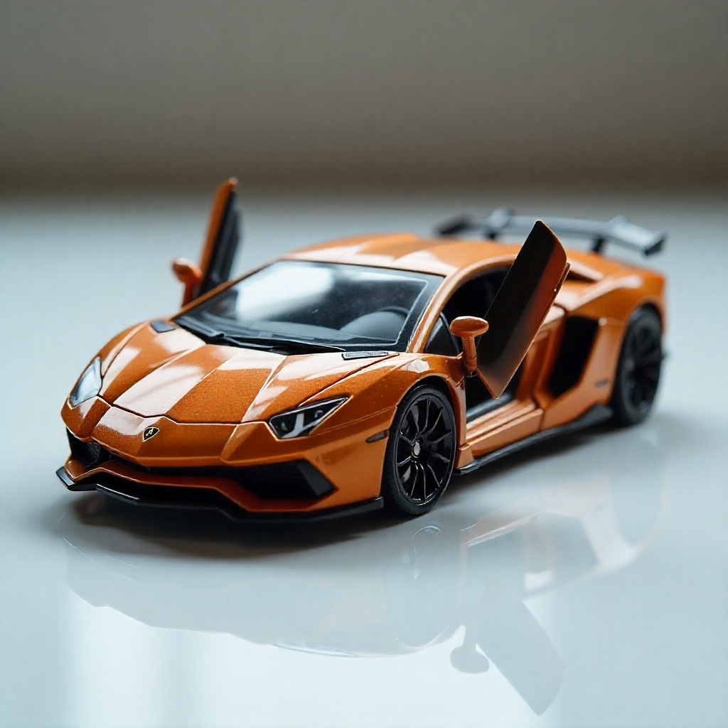 Todfod Lamborghini Die-Cast Model Car, 1:32 Scale, Black with Gold Accentsband Hood Pull Back Super Car with Openable Doors Sound and Light for Birthdays Gift Party Decorations (Lamborghini Black)
