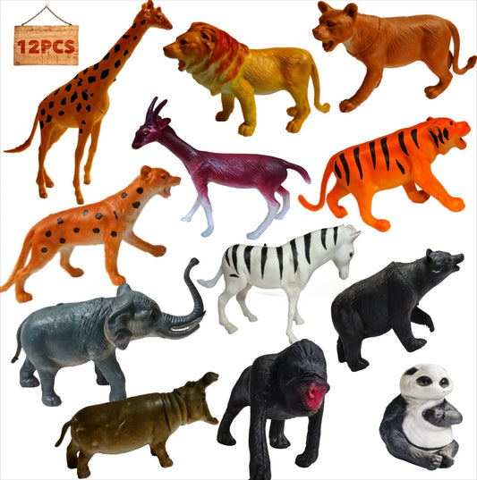 Collection of various animal figurines on a white background