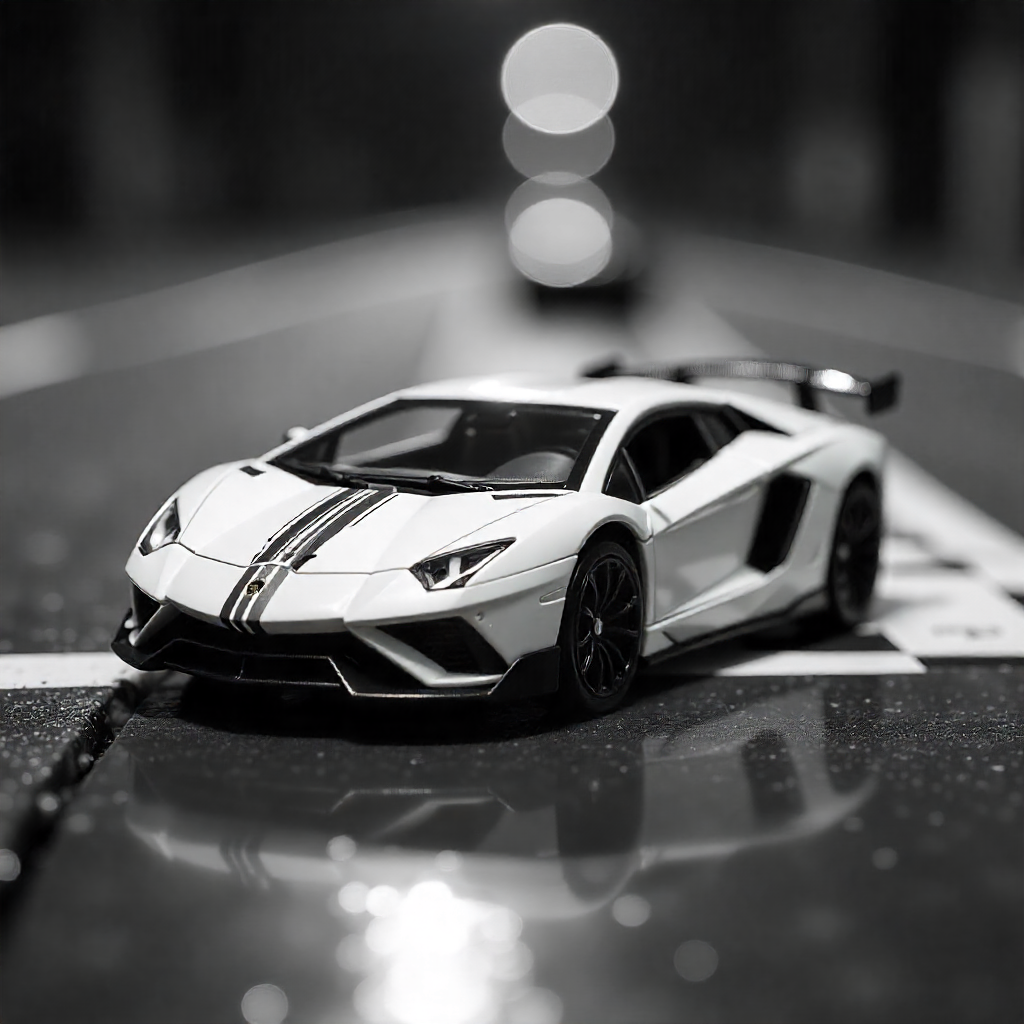 Todfod Lamborghini Die-Cast Model Car, 1:32 Scale, Black with Gold Accentsband Hood Pull Back Super Car with Openable Doors Sound and Light for Birthdays Gift Party Decorations (Lamborghini Black)