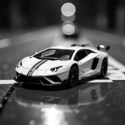 Todfod Lamborghini Die-Cast Model Car, 1:32 Scale, Black with Gold Accentsband Hood Pull Back Super Car with Openable Doors Sound and Light for Birthdays Gift Party Decorations (Lamborghini Black)
