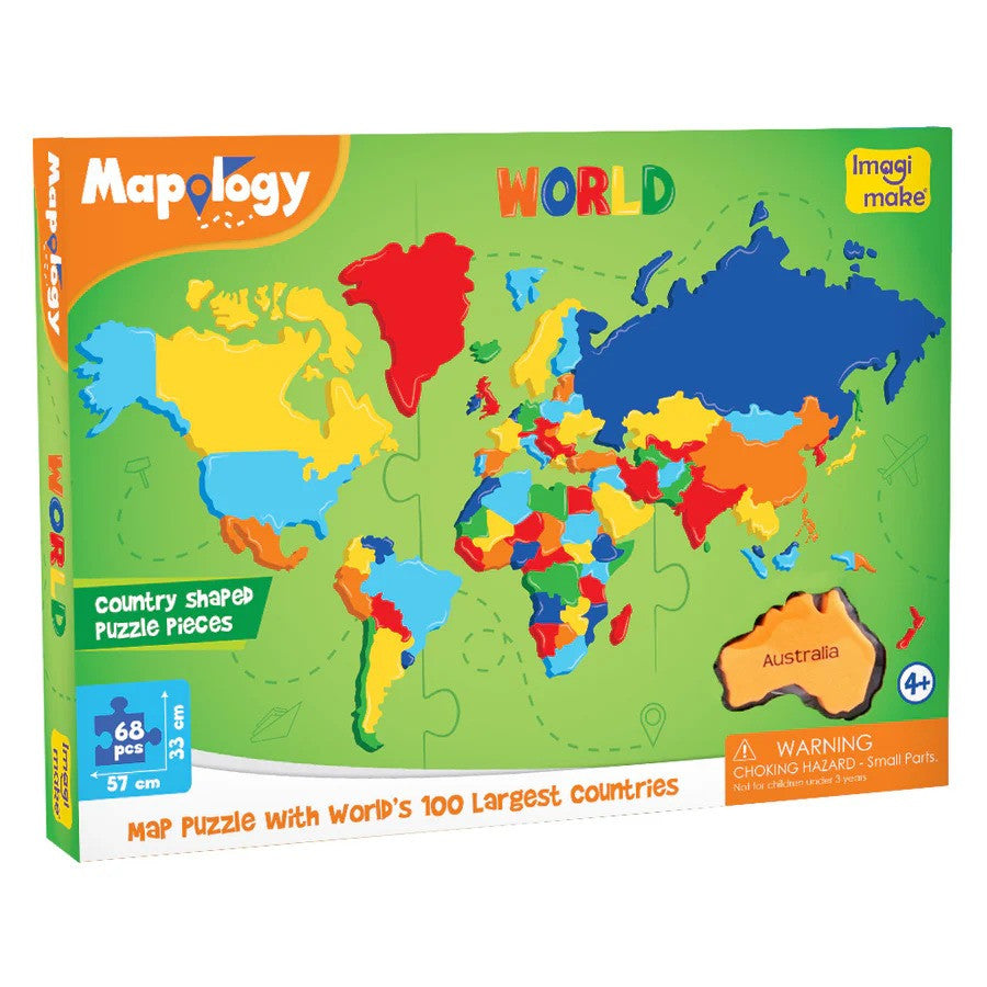 Mapology: Pack of 12 World Map Puzzle