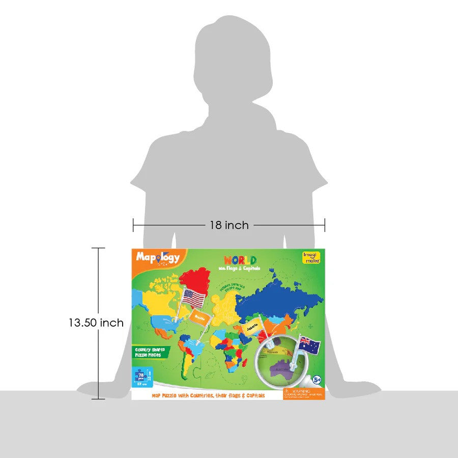 Mapology: Pack of 12 World with Flags & Capitals