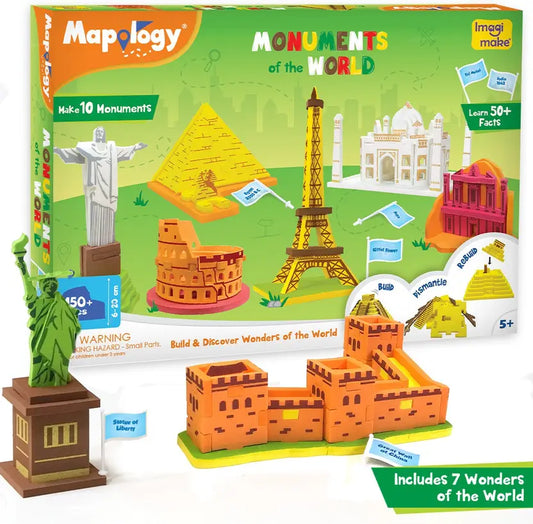 Imagimake Mapology, India & World Political & Physical Map Puzzle, Educational Toy For Boys & Girls, Made In India, Learning Kit, Best Gift For Ages 5, 6, 7, 8 Years
