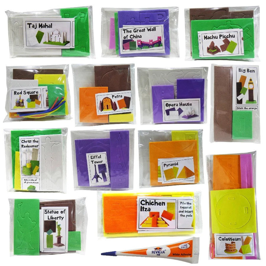 Imagimake Mapology Monuments of India - Construction Set - Make 10 Monuments - Educational Toy for Boys & Girls Above 5 Years Kids (Multicolour) (10 Pieces)