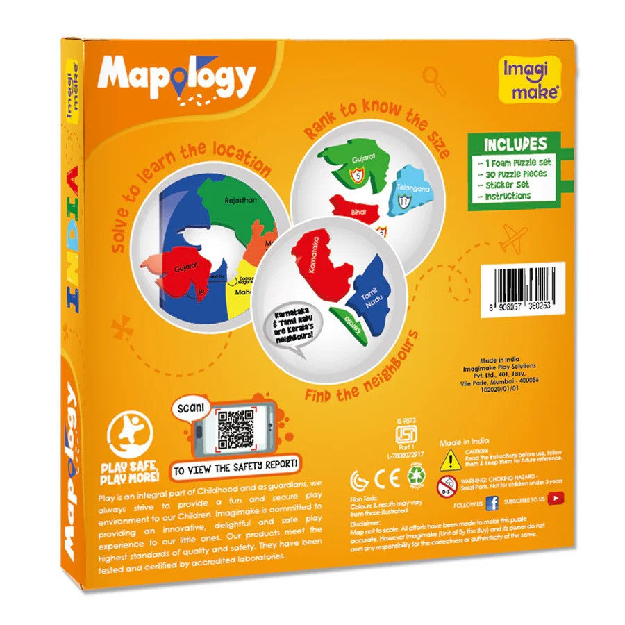 Mapology: Pack of 12 States of India Map Puzzle