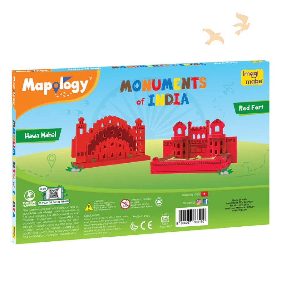 Mapology Monuments of India - Red Fort & Hawa Mahal