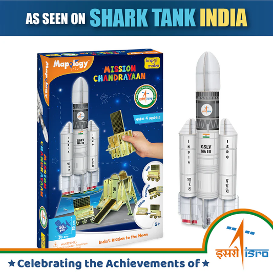 Imagimake Mapology Chandrayaan | ISRO Rocket Model & Satellite | Astronaut Toy | Educational Toys for Kids 5+Years | 3D Puzzles | Gifts for 5 Year Old Boy & Girl| Multicolour
