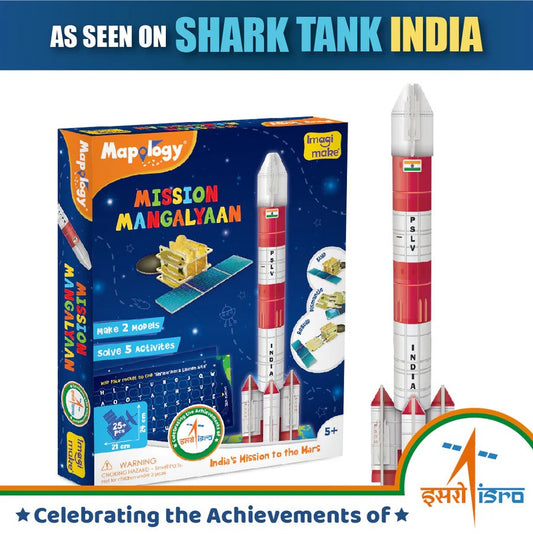 Imagimake Mapology Mangalyaan | Isro Rocket Model & Satellite | Astronaut Toy | Educational Toys for Kids 5+Years | 3D Puzzles | Gifts for 5 Year Old Boy & Girl, Multi|Coloured