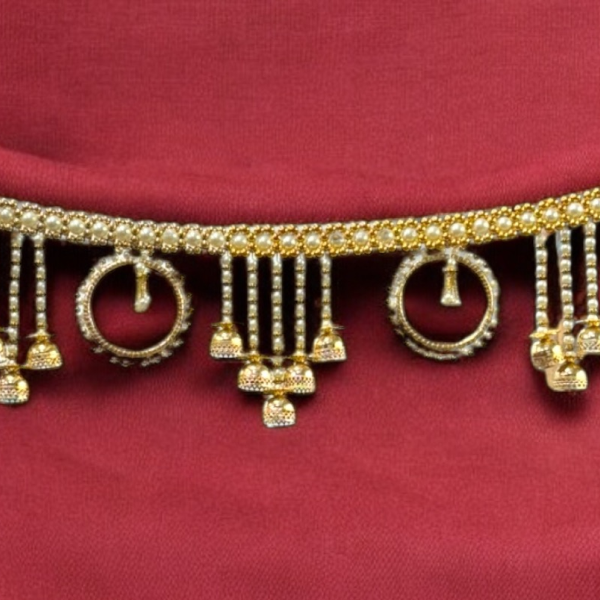 Smaran Traditional White Moti Beads Handmade Door Hanging/Bandarwal/Toran for Door, Traditional Bandarwal for Door for Home Decore Torans for Entrance Festival Diwali Decoration