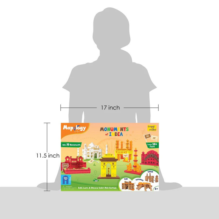 Imagimake Mapology Monuments of India - Construction Set - Make 10 Monuments - Educational Toy for Boys & Girls Above 5 Years Kids (Multicolour) (10 Pieces)